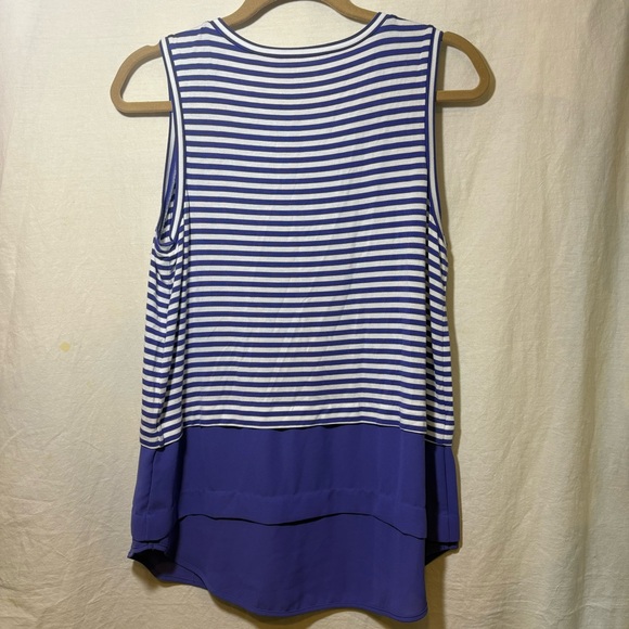 MICHAEL Michael Kors Purple & White Striped Tank Top EUC Medium M Ladies Casual - Picture 6 of 9